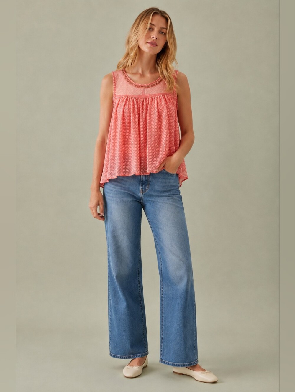 Lucky Brand Flowy Boho Top XL